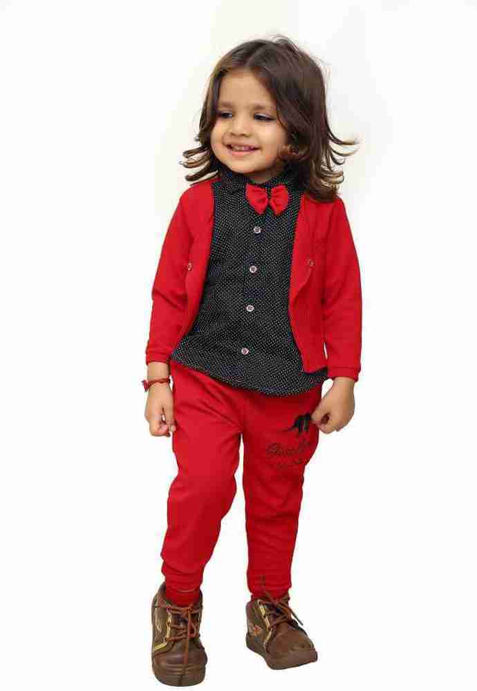ORTUGAL Baby Boys Baby Girls Casual Jacket Pant Shirt Bow Tie