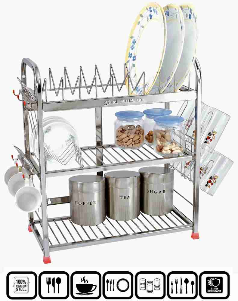 Buy Amol Premium Stainless Steel Dish / Glass / Plate / Utensils Kitchen  Organizer Stand (ER64) Online at Best Prices in India - JioMart.