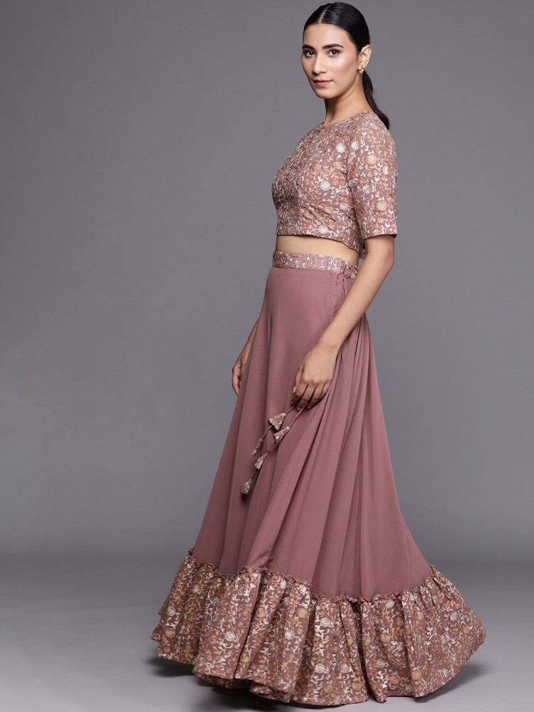 Silk lehenga on on sale flipkart