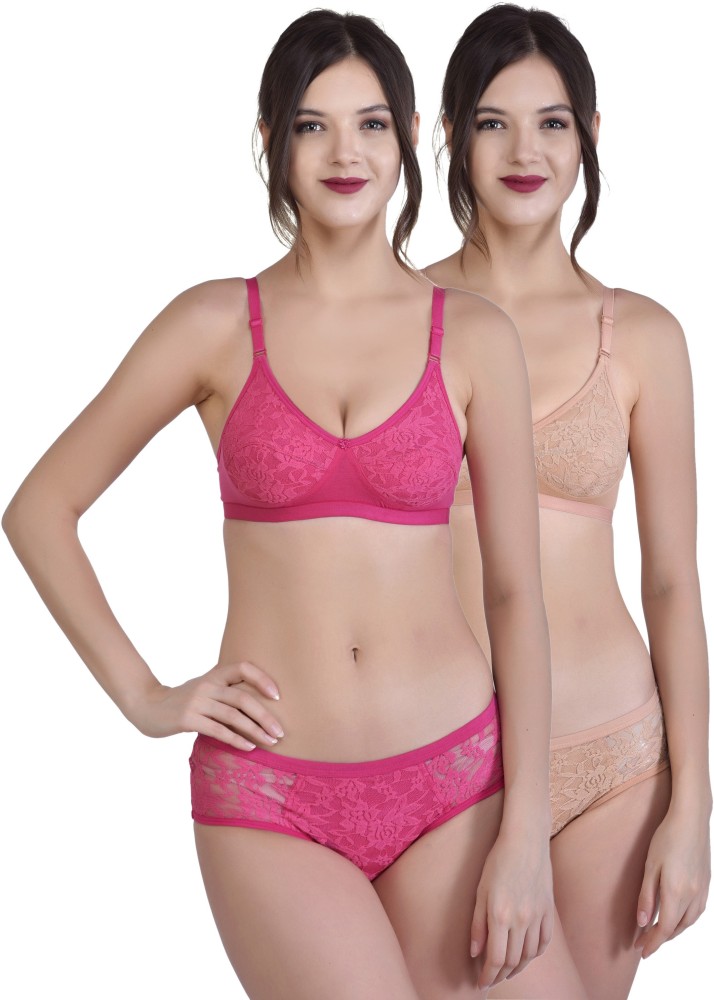 Buy Alishan Pink Cotton Blend T-Shirt Lightly Padded Bra - 34B