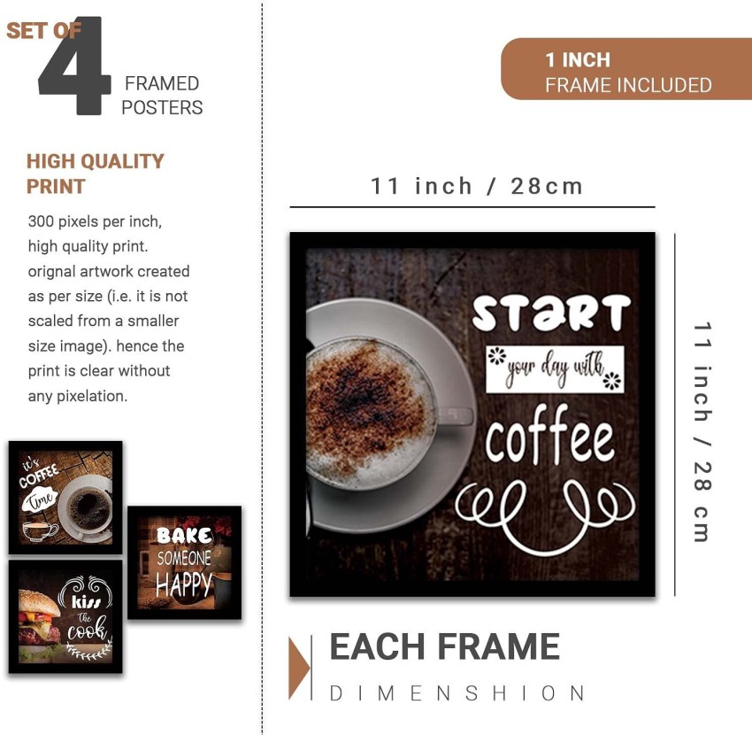 Coffee Inspired Wall Painting Kitchen Quotes Wall Frames - Wall