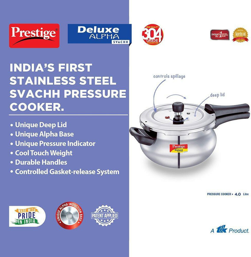 Prestige pressure pan best sale 4 litre stainless steel
