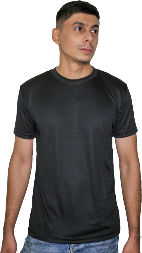 ROAR Solid Men Round Neck Black T-Shirt - Buy ROAR Solid Men Round 