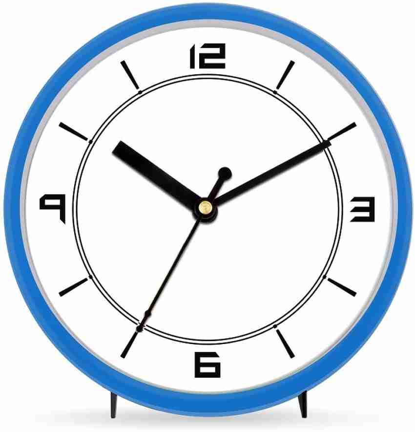 De-Ultimate Analog Premium Quality Blue Color Analogue Round Plastic ( 15 X  15 X 5cm) Table Cum Wall Clock with Glass for Home/kitchen/bedroom/office  and Gift Purpose Clock Price in India - Buy