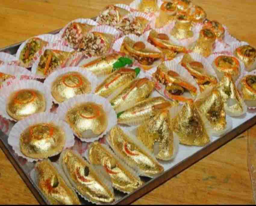 24k Edible Gold Leaves 50X75 MM 10 Sheets of Gold Varak Vark For Decoration  Cakes Sweets Preparations Foods Jain Temple Ayurvedic Medicine Anti Aging