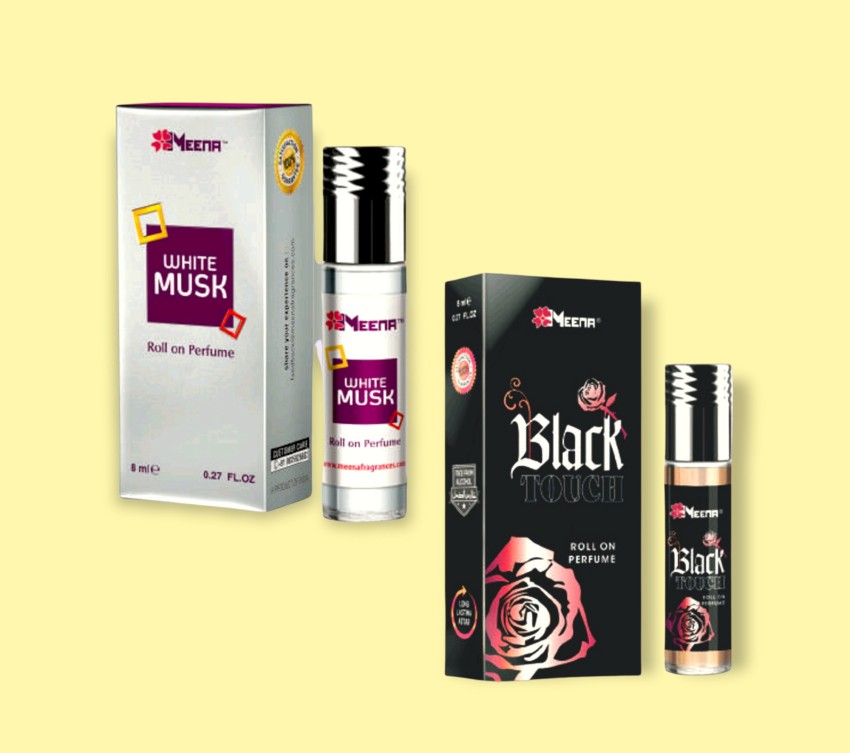 MEENA WHITE MUSK BLACK TOUCH COMBO PACK OF 2 Floral Attar Price