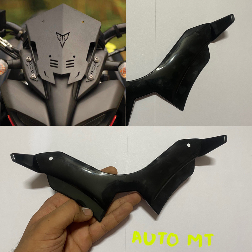 Auto MT Combo MT 15 Bike Metal Visor BLACK MT 15 Winglet for