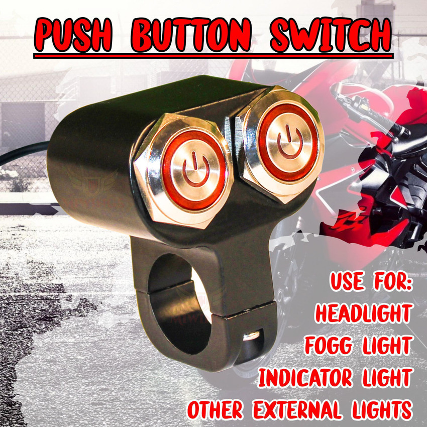 Miwings 12V Motorcycle Handlebar Switch bike light button CNC