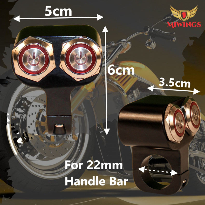 Miwings 12V Motorcycle Handlebar Switch bike light button CNC