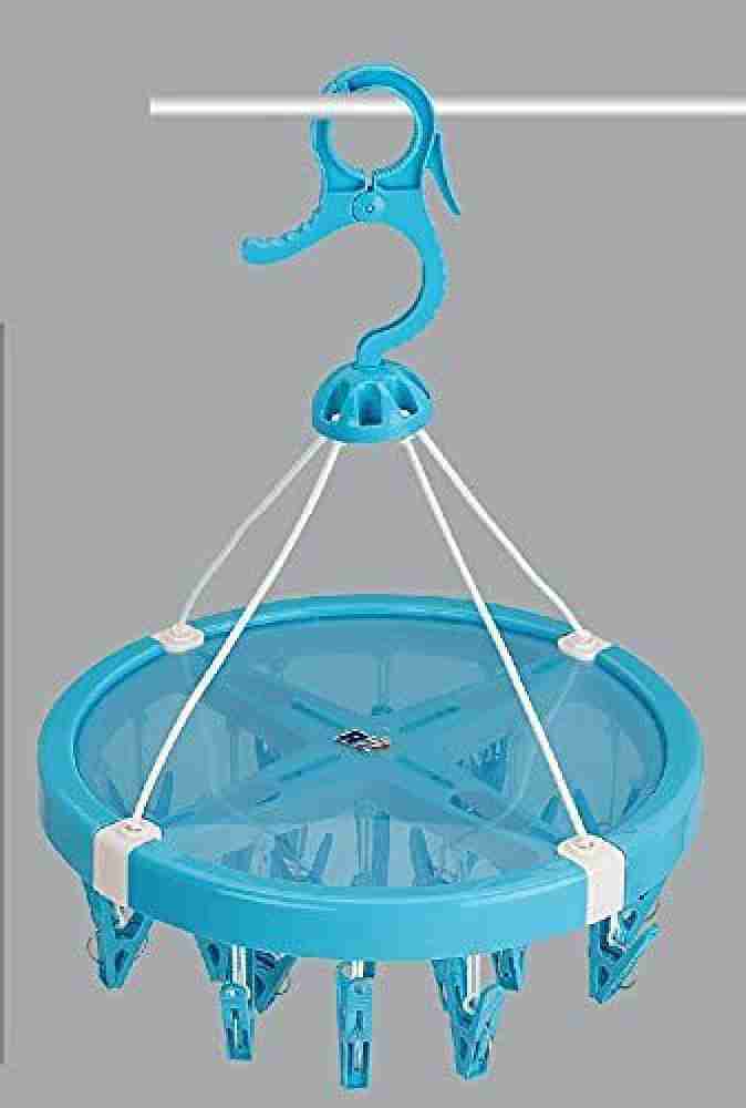 Round cloth Drying Stand Hanger with 24 Clips/pegs, Baby Clothes Hanger  Stand, (Set of 1)