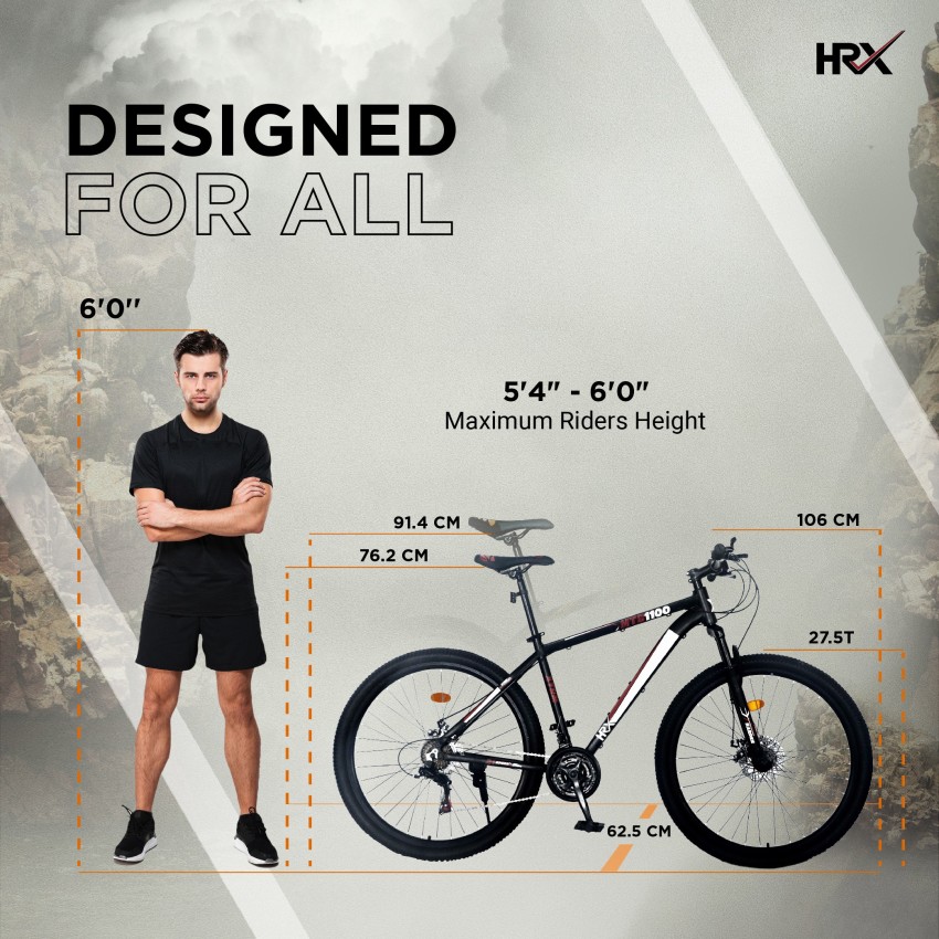 Mountain bike best sale length cm