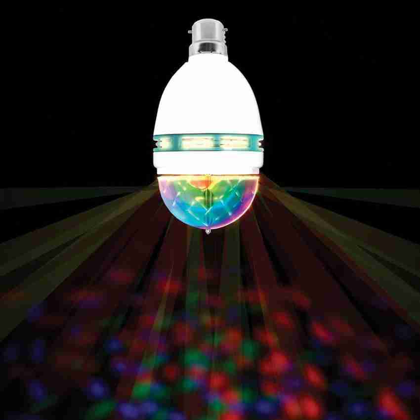 ArcKG 360 Degree LED Crystal Rotating Bulb Magic Disco LED Light, LED  Rotating Bulb Light Lamp Colorful Magic DJ Laser Light Lighting Disco Party  Bulb for Party Home Diwali Decoration Single Disco