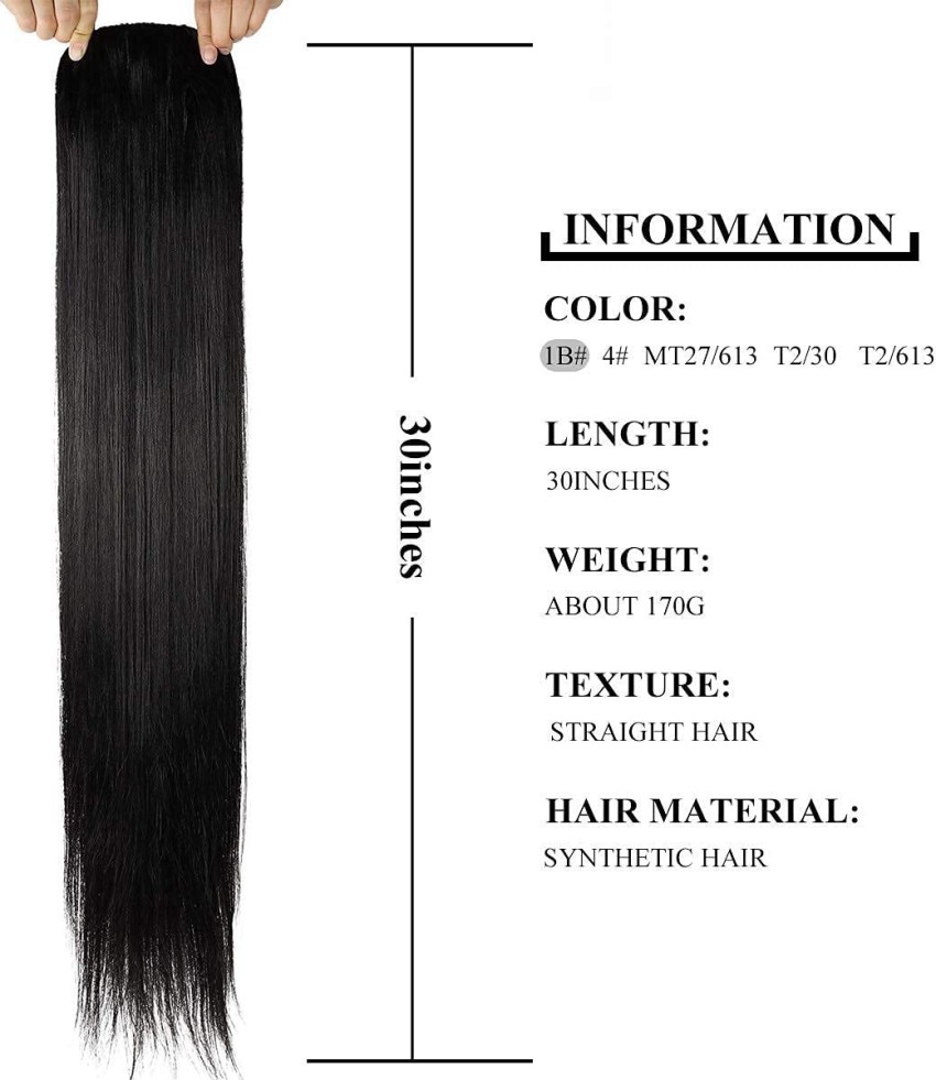 Thrift Bazaar'S Black Straight Hair Extension