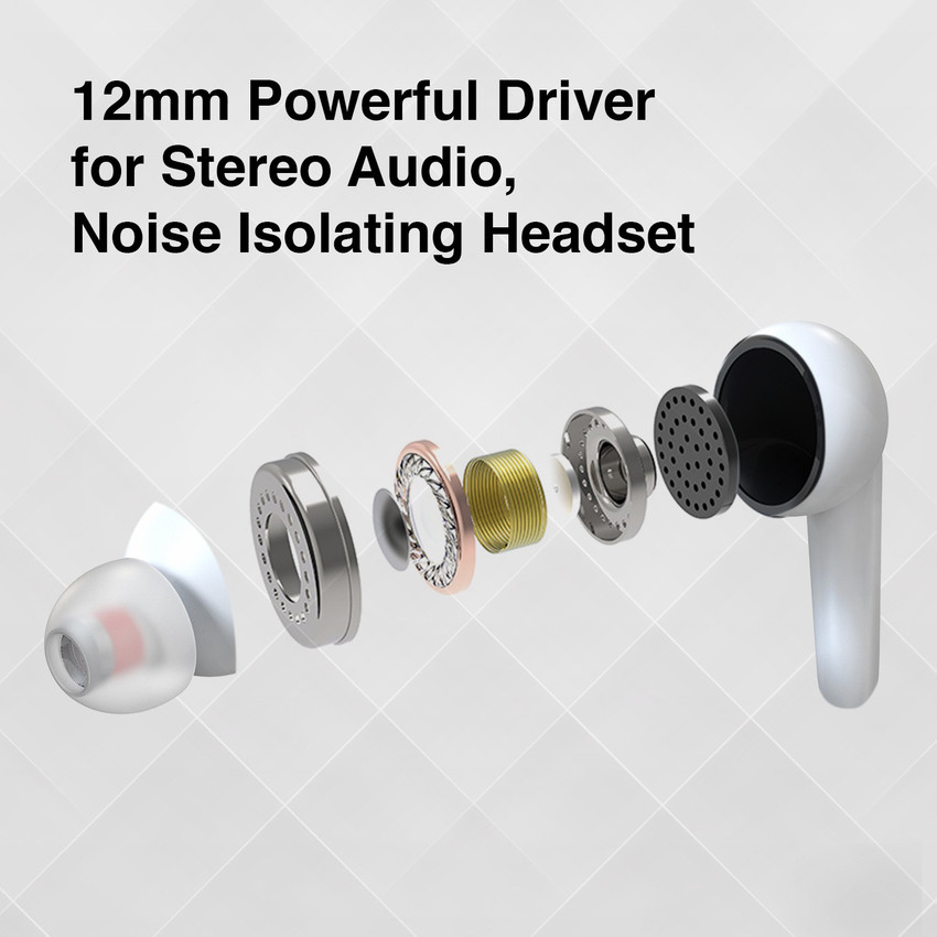 TecSox BassBuds Earphones with Mic High BASS 12mm Powerful Driver