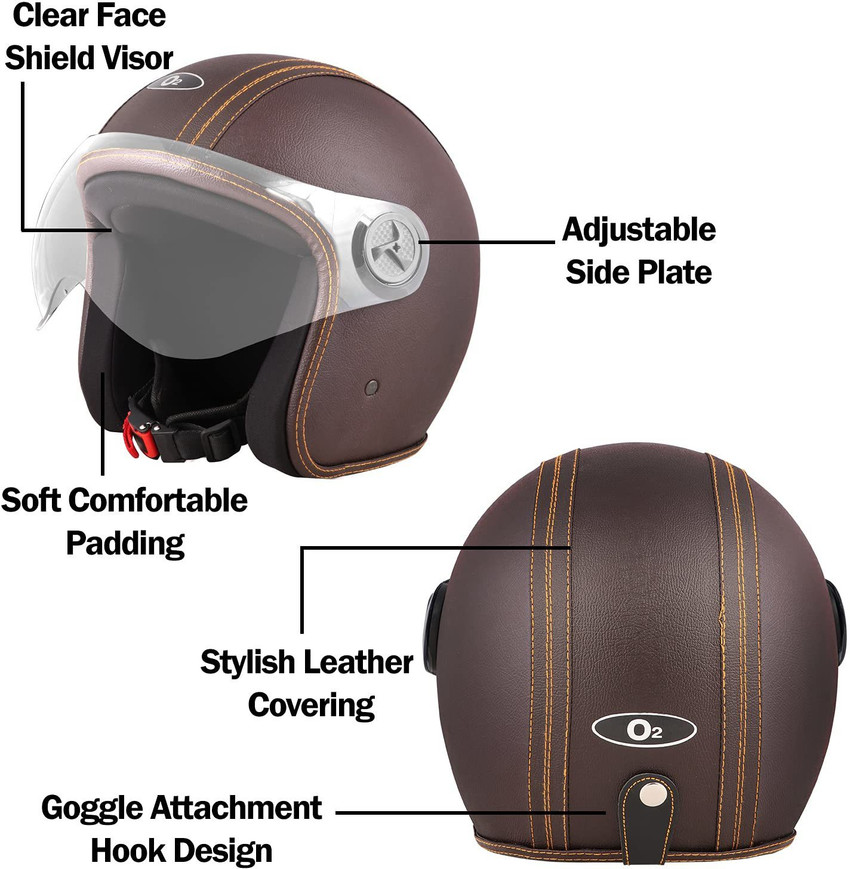 Leather helmet sale bike