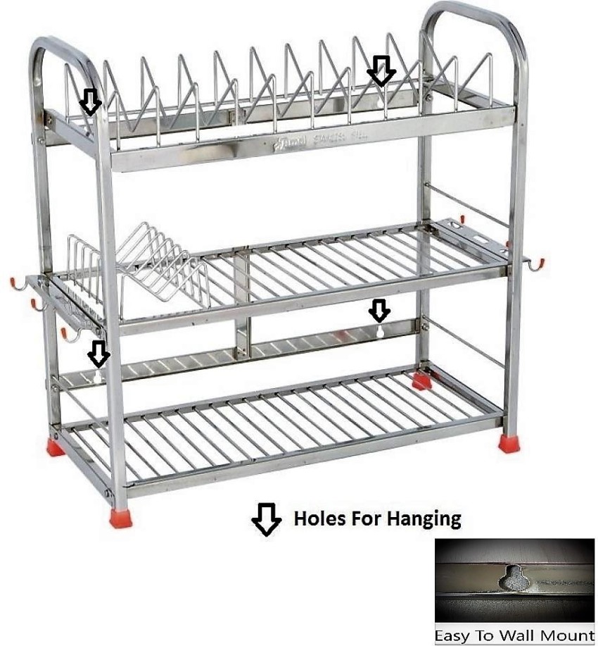 Amol Utensil Kitchen Rack Steel Premium Stainless Steel Crockery / Glass /  plate / utensils stand Price in India - Buy Amol Utensil Kitchen Rack Steel  Premium Stainless Steel Crockery / Glass /