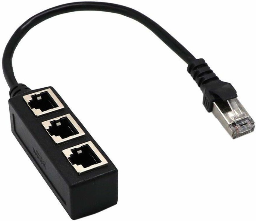 microware RJ45 Ethernet Splitter Cable, RJ45 1 Male to 3 x Female