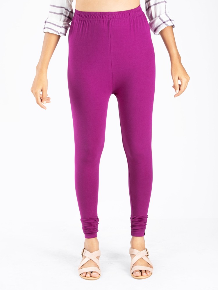 Buy INDIAN FLOWER Women Lycra Churidar legging Purple color Online at Low  Prices in India 