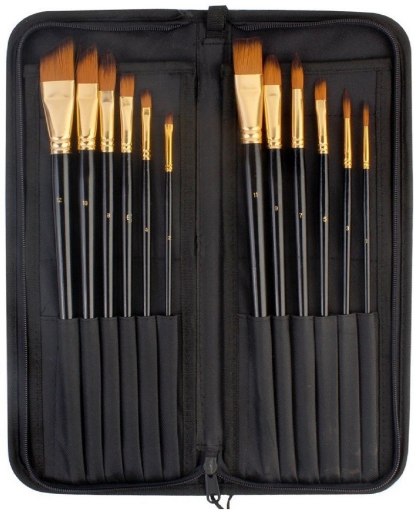 KNAFS Paint Brush Holder - Organizer for 15 Long Handle Brush  Storage for Acrylic, Oil & Watercolor Art Paintbrushes Holder Pouch Only. 