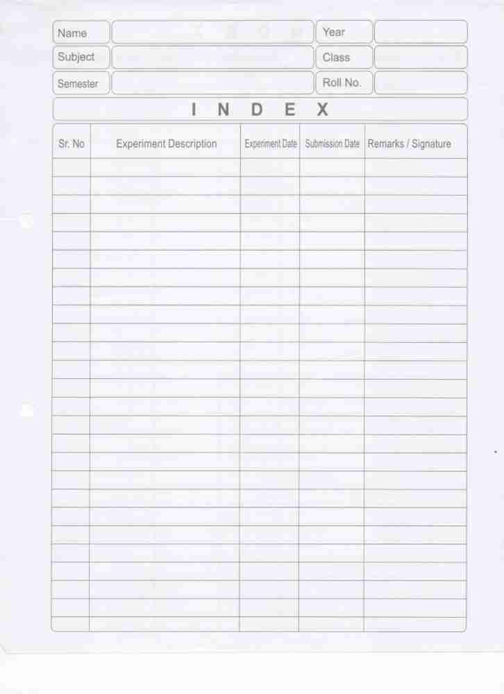 index page for project