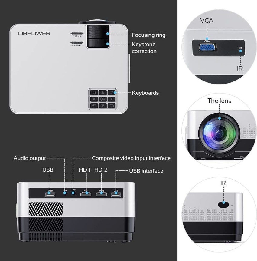 Auto Keystone Correction Mini Portable Projector, 4K/ 200 ANSI Smart  Projector with WiFi 6, BT 5.0, Screen Adjustment, 180 Degree Flip, Round  Design, Built-in Android OS 11.0 Home Theater Projector : 