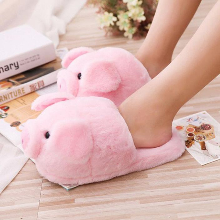 komto Cute Animal Pig Style Indoor Slipper For Girl Winter Warm