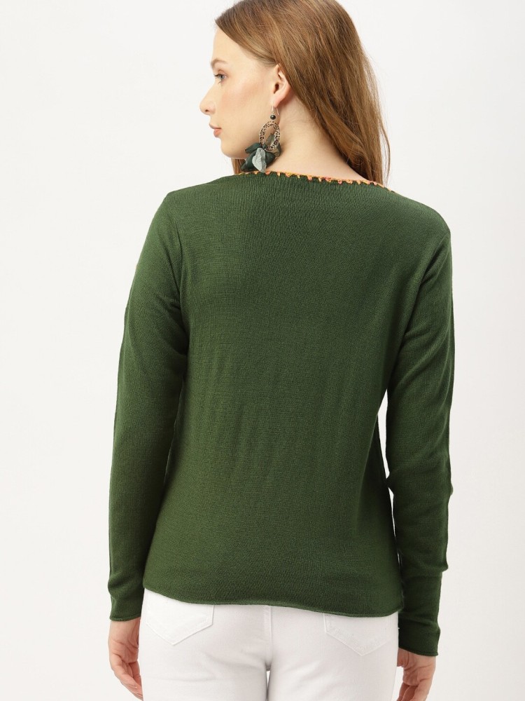 Dressberry Solid Round Neck Casual Women Dark Green Sweater - Buy Dressberry  Solid Round Neck Casual Women Dark Green Sweater Online at Best Prices in  India