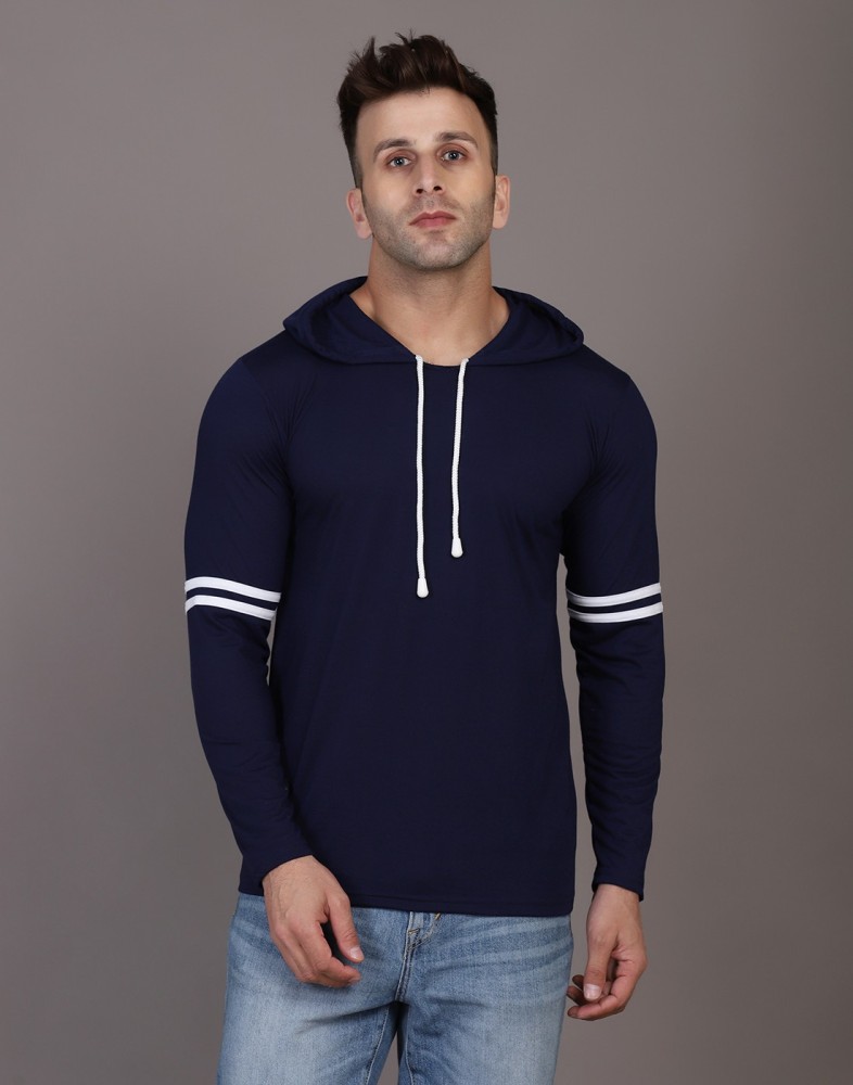 HIGHLANCETSHIRT Solid Men Hooded Neck Blue T Shirt Buy HIGHLANCETSHIRT Solid Men Hooded Neck Blue T Shirt Online at Best Prices in India Flipkart