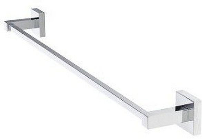 LAPRIK 30 Inches SQUARE TOWEL ROD for Bathroom Towel Stand Towel Holder Towel Rod Bathroom Accessories for Home 30 Inches 2.5 feet Silver Towel