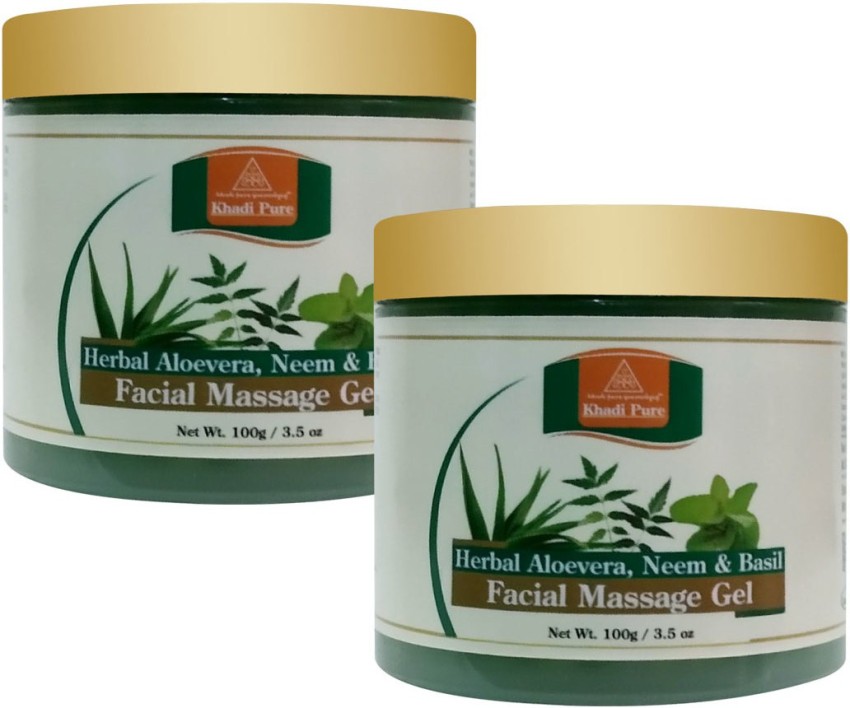 Khadi Pure Herbal Aloevera Neem Basil Facial Massage Gel 100g