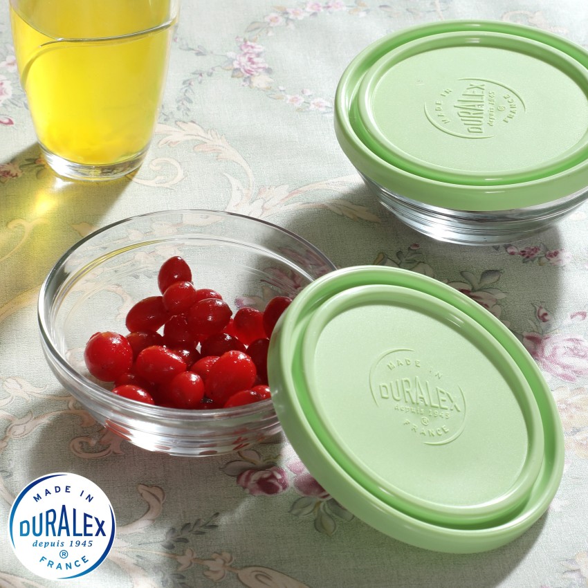 Duralex Lys 5-pack Round Glass Food Storage Bowls with Lid