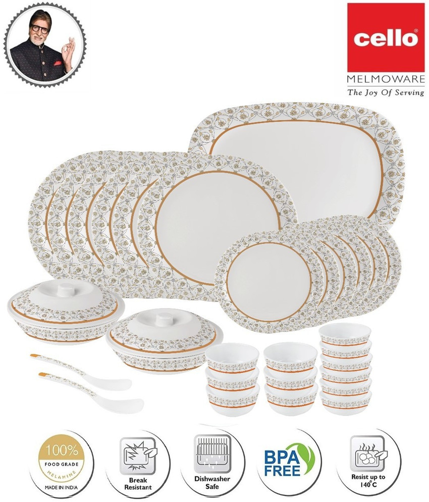 cello Pack of 31 Melamin Artista Decora 31 Pcs Dinner Set Price in India Buy cello Pack of 31 Melamin Artista Decora 31 Pcs Dinner Set online at Flipkart