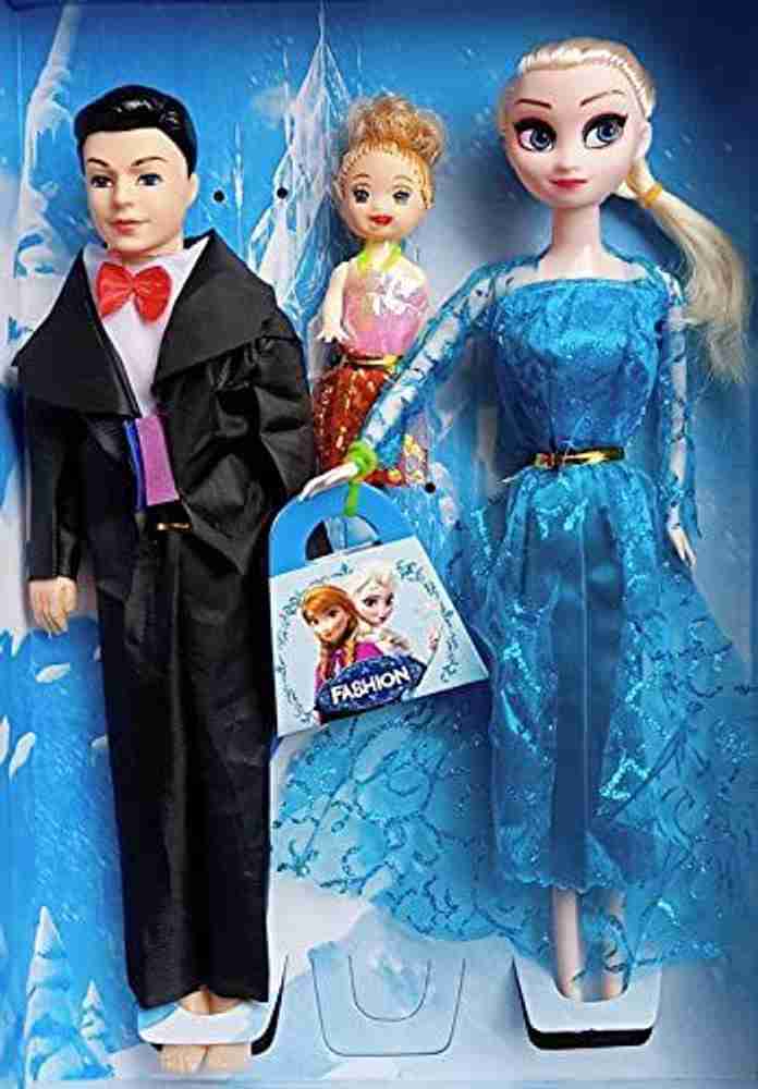 Just97 Princess Elsa and Prince Hans with Baby Frozen Sisters Family Lovely Fairy Doll Set
