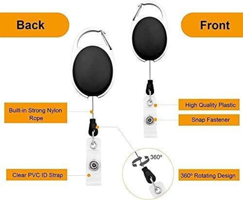 OFES - 100 Pack - Retractable ID Name Badge Holder Reels with