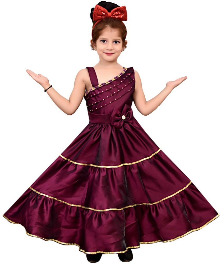 W B GARMENTS Girls Maxi Full Length Festive Wedding Dress Price in