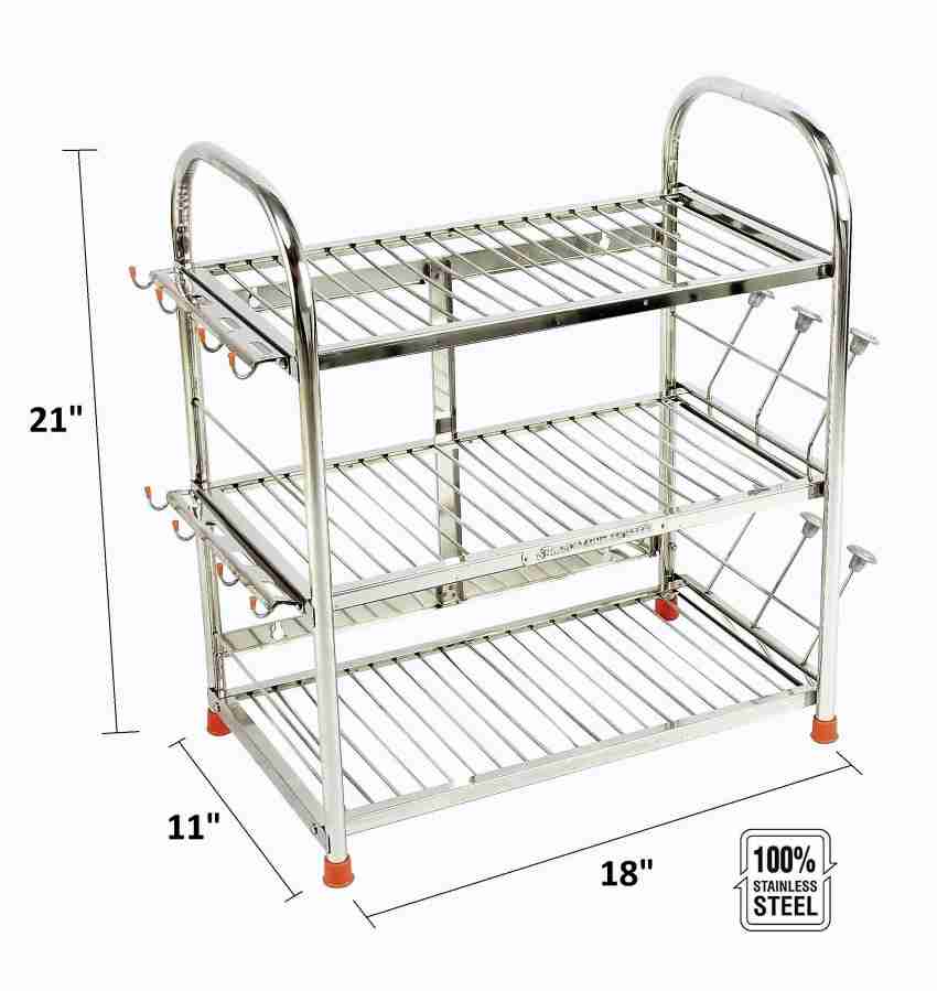 Buy AMOL Steel Stainless Steel Kitchen Rack 2 Tier Online at Best Prices in  India - JioMart.