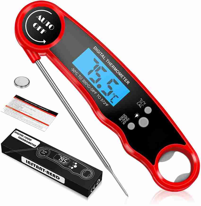 Instant Read Meat Thermometer for Cooking, Fast & Precise Digital Food  Thermometer with Backlight, Magnet, Calibration, and Foldable Probe for  Deep Fry, BBQ, Grill, and Roast Turkey, Scove