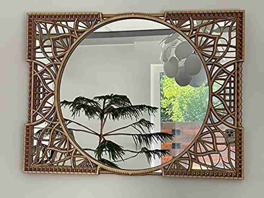 Niyanta Wall Mirror Ply Wood Antique Square Shape frame Wall