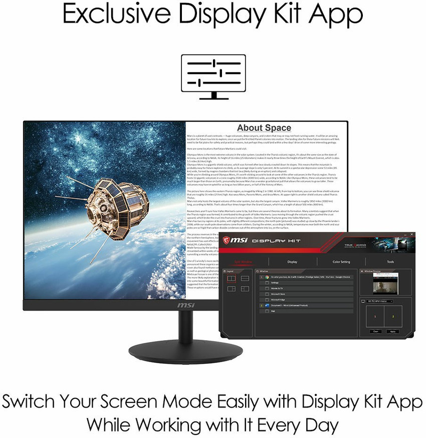 MSI 68.58 cm (27 inch) Full HD IPS Panel Monitor (PRO MP271(3PA2))