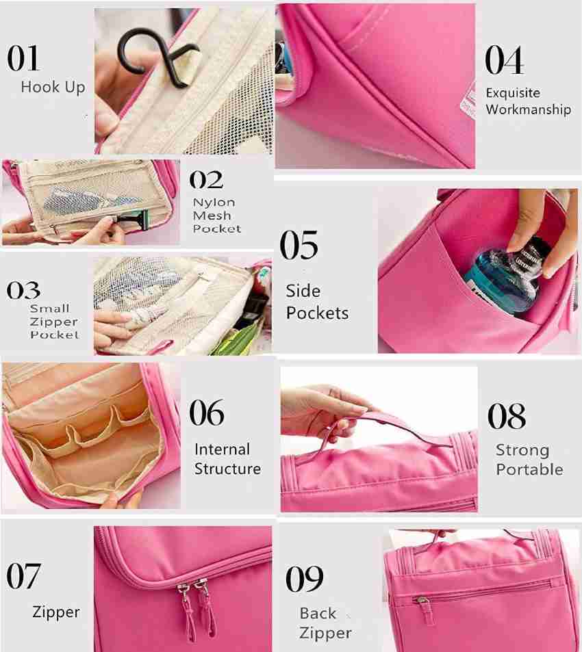 Aspora Multifunctional Extra Large Cosmetic Bag with Hook for