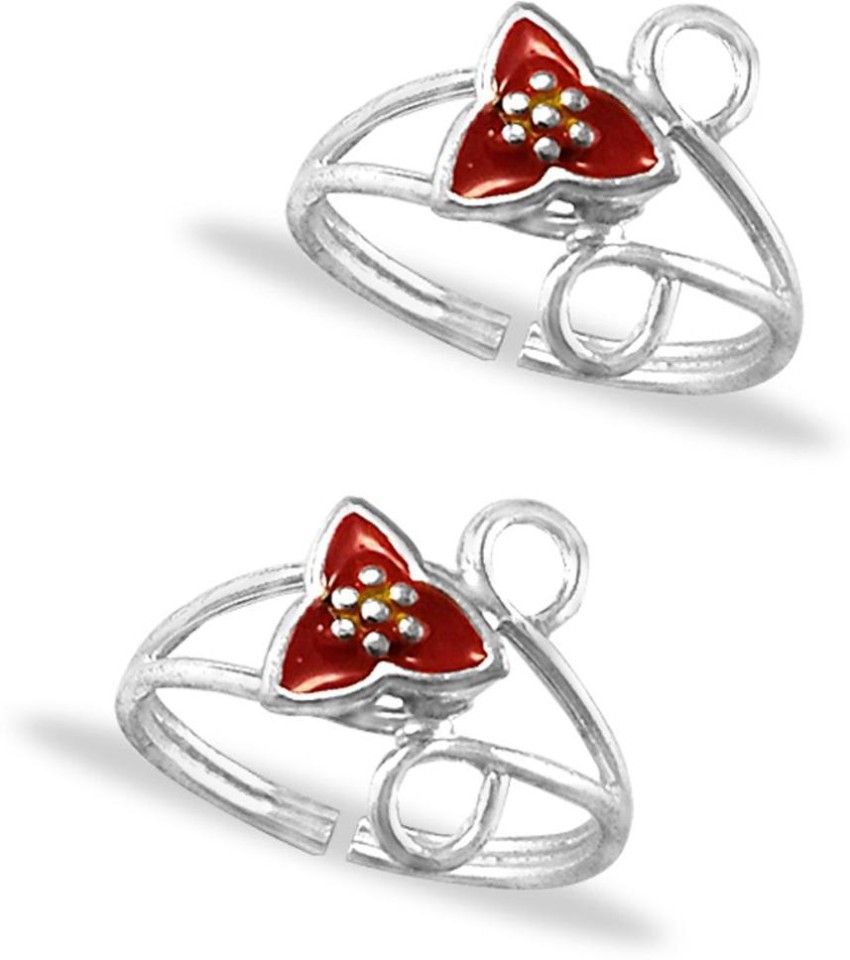 TARAASH Taraash 925 Hibiscus Stylish Silver Toe Ring For Women