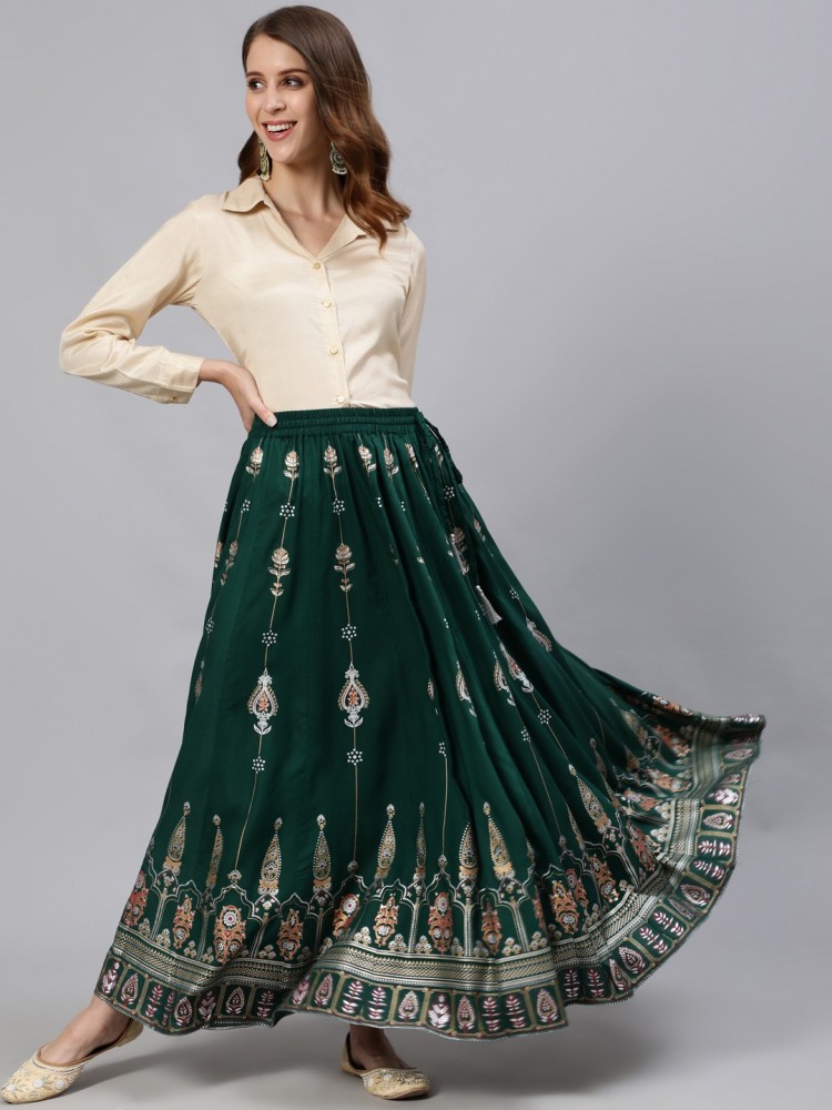 Flared top ethnic skirt