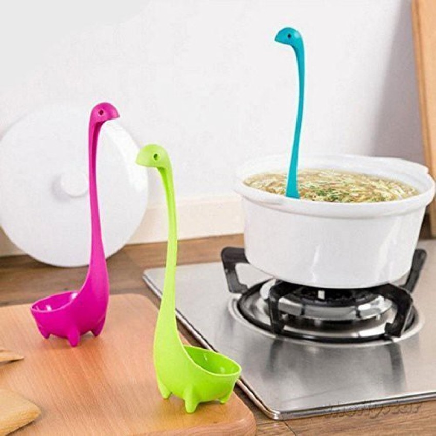 LX - 1 X Long Handle Nessie Soup Ladle Vertical Plastic Spoon Loch