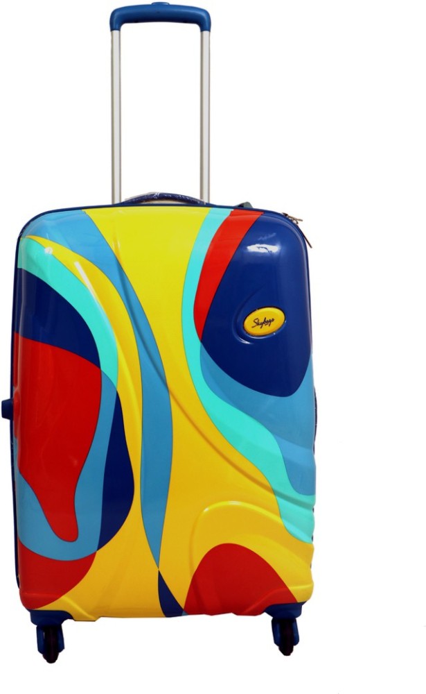 Flyzone Sky Blue Plastic Luggage Trolley Bag, Size: 26 Inch