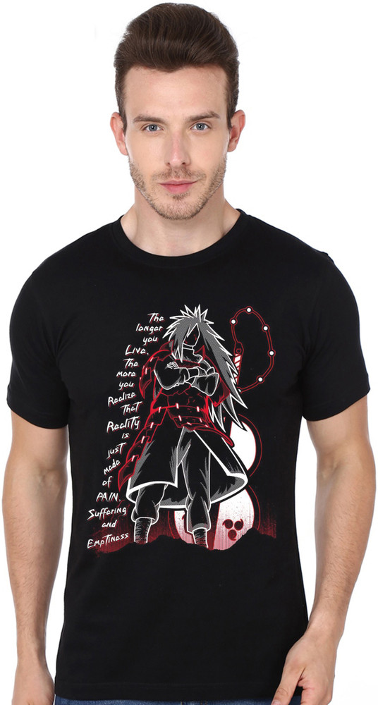 COOQUE Printed Men Round Neck Black T Shirt