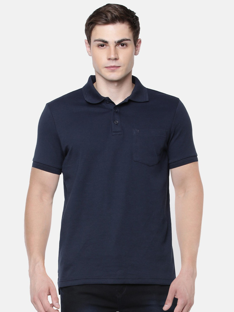Unibro Solid Men Polo Neck Blue T-Shirt - Buy Unibro Solid Men  