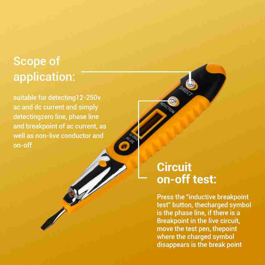 Screwdriver live top wire tester
