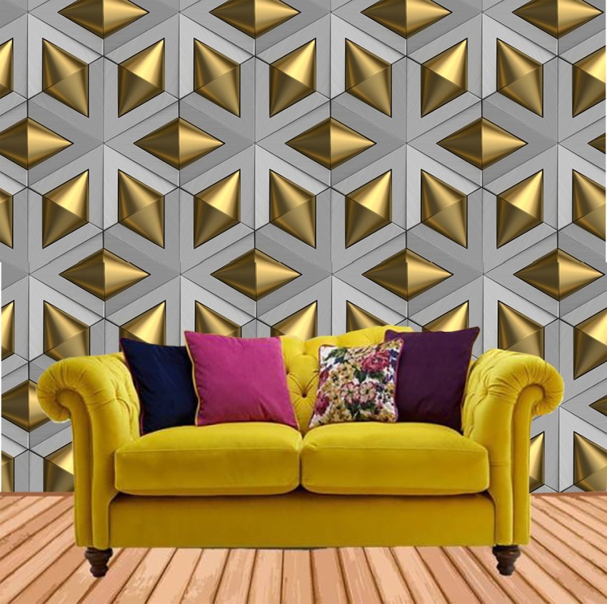 Buy BP Design Solution Gray and Gold Color Wallpaper for Home Decor  Office Wall etc Self Adhesive Vinyl Water Proof 16x96 12sqft Online  at Low Prices in India  Amazonin