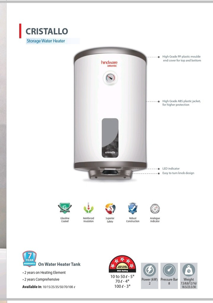 Hindware Atlantic 15 L Storage Water Geyser (cristallo, GREY u0026 WHITE) Price  in India - Buy Hindware Atlantic 15 L Storage Water Geyser (cristallo, GREY  u0026 WHITE) online at Flipkart.com