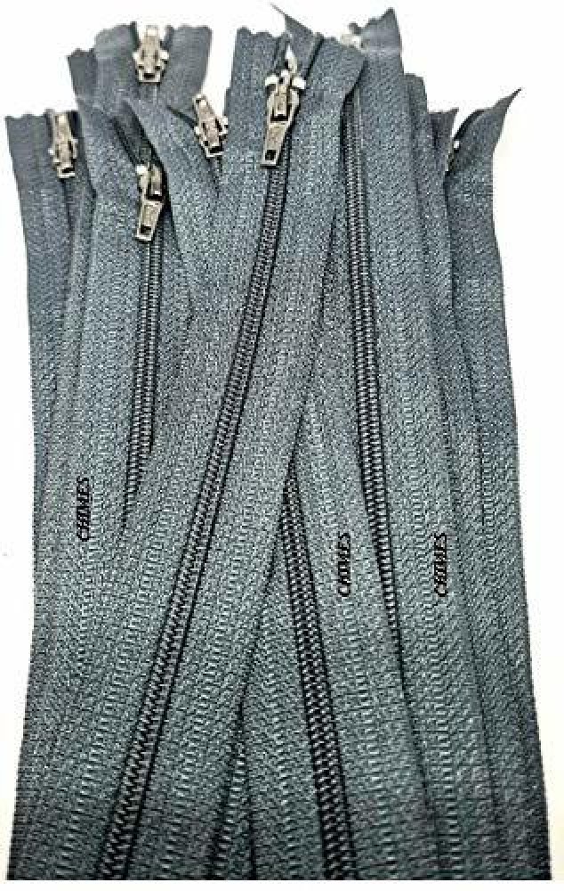 Zenith 8-inches Zip Set of 10 Blue Synthetic Open-ended Zipper